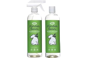 Kinderbean Dog and Cat Urine Stain and Odor Eliminator, 2-Pack 24 oz., Grapefruit Tea Tree Scent, Enzyme Bio-Active Formula with Squeeze and Spray Top for Maximum Coverage & Performance