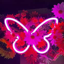 2 Pieces Butterfly Neon Signs, Butterfly LED Neon