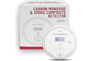 ABORNI 10-Year Battery Smoke and Carbon Monoxide Detector 2-in-1 with Digital Display, 85dB Visual & Audible Alarm, Easy Setup for Living Room,Camper,RV, Brings Peace of Mind