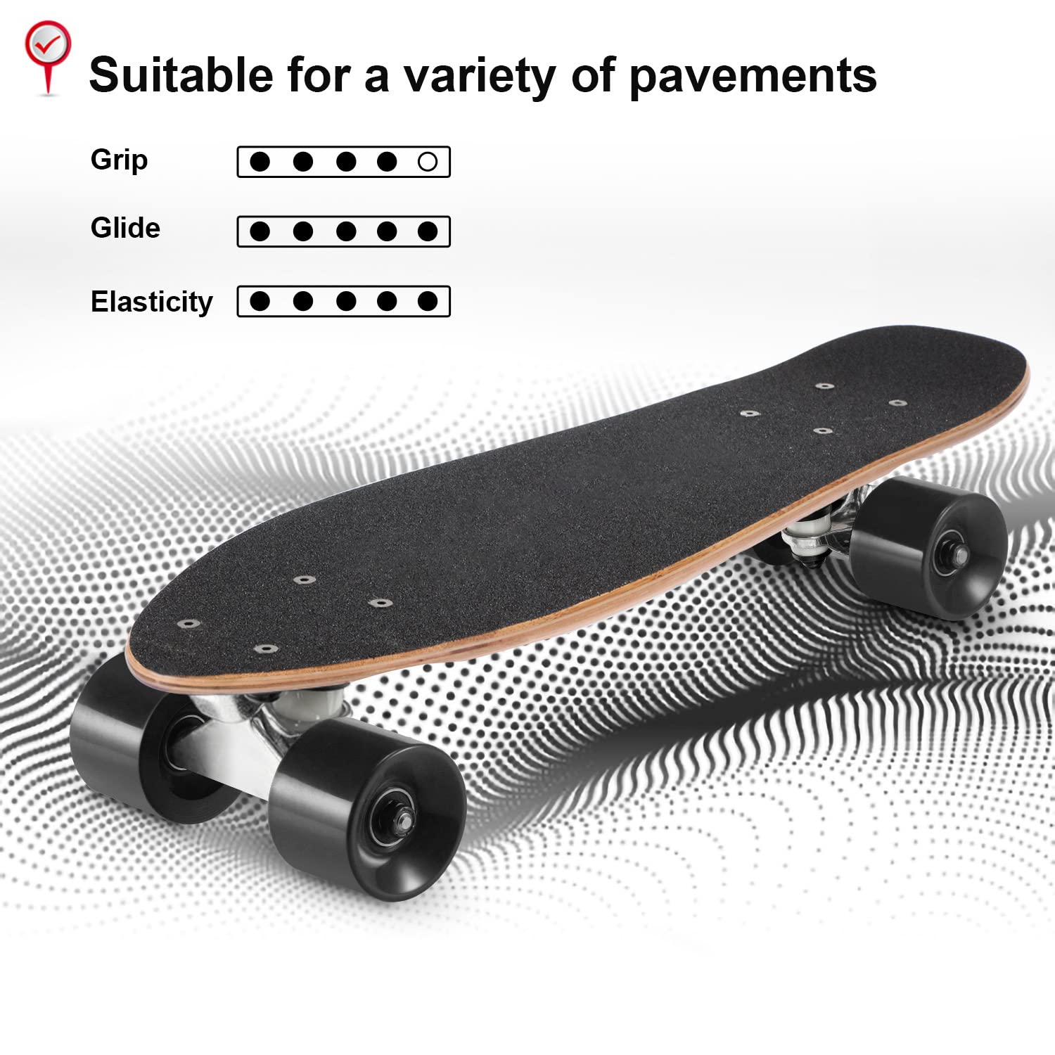 KO-ON Skateboard Complete Skateboards 22 Inch Mini Cruiser Skateboards for Beginners Kids Boys and Girls
