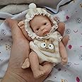 Newtotlove 5.5 Inch Miniature Silicone Baby Full Body Reborn Baby Doll Eyes Open Realistic Newborn Doll Girl The Look Real Babies Anti Stress Soft Dolls