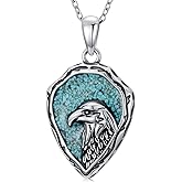 DOLIOX Genuine Turquoise Necklace Animal Pendant for Women 925 Sterling Silver Vintage Boho Native American Western Jewelry for Her Wife Mother