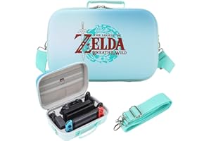Flyekist Zelda Carrying Case for Nintendo Switch/Switch OLED Model, Portable Hard Travel Case All Protective Soft Lining 18Games Storage Bag for Switch Console Pro Controller & Accessories