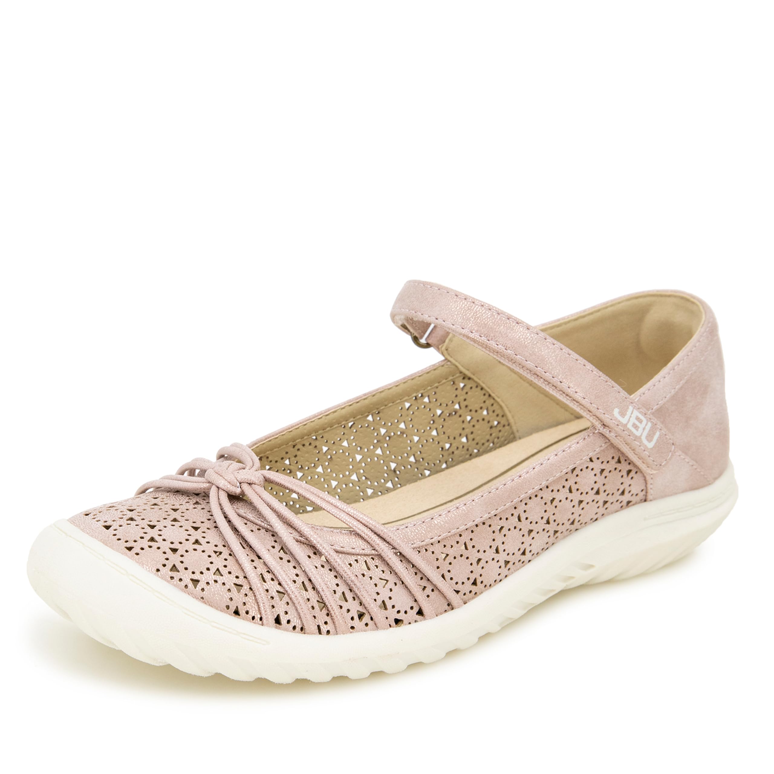 JBU Women’s Ramy Mary Jane Flat, Blush Shimmer, 6.5