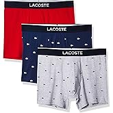 Lacoste mens Casual All Over Croc 3 Pack Cotton Stretch Boxer Briefs
