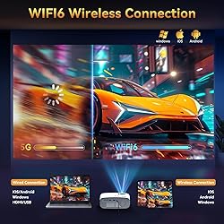 Projector with WiFi and Bluetooth, Pericat 4K