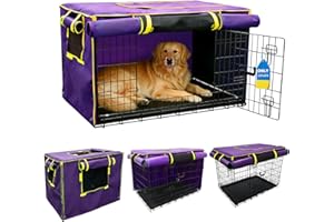 36-Inch Purple Dog Crate Cover – Light-Blocking Protective Cover with Roller Shades, Waterproof, Sound-Dampening Sunshade for