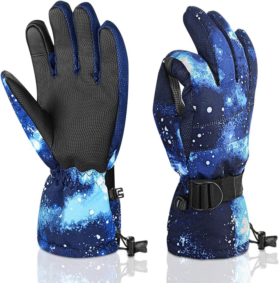 Lzellah Ski Gloves Winter Gloves for Men Women Waterproof Touchscreen Gloves for Winter Outdoor Sports Motorcycle Gloves Snow Gloves (Blue, X-Large)……