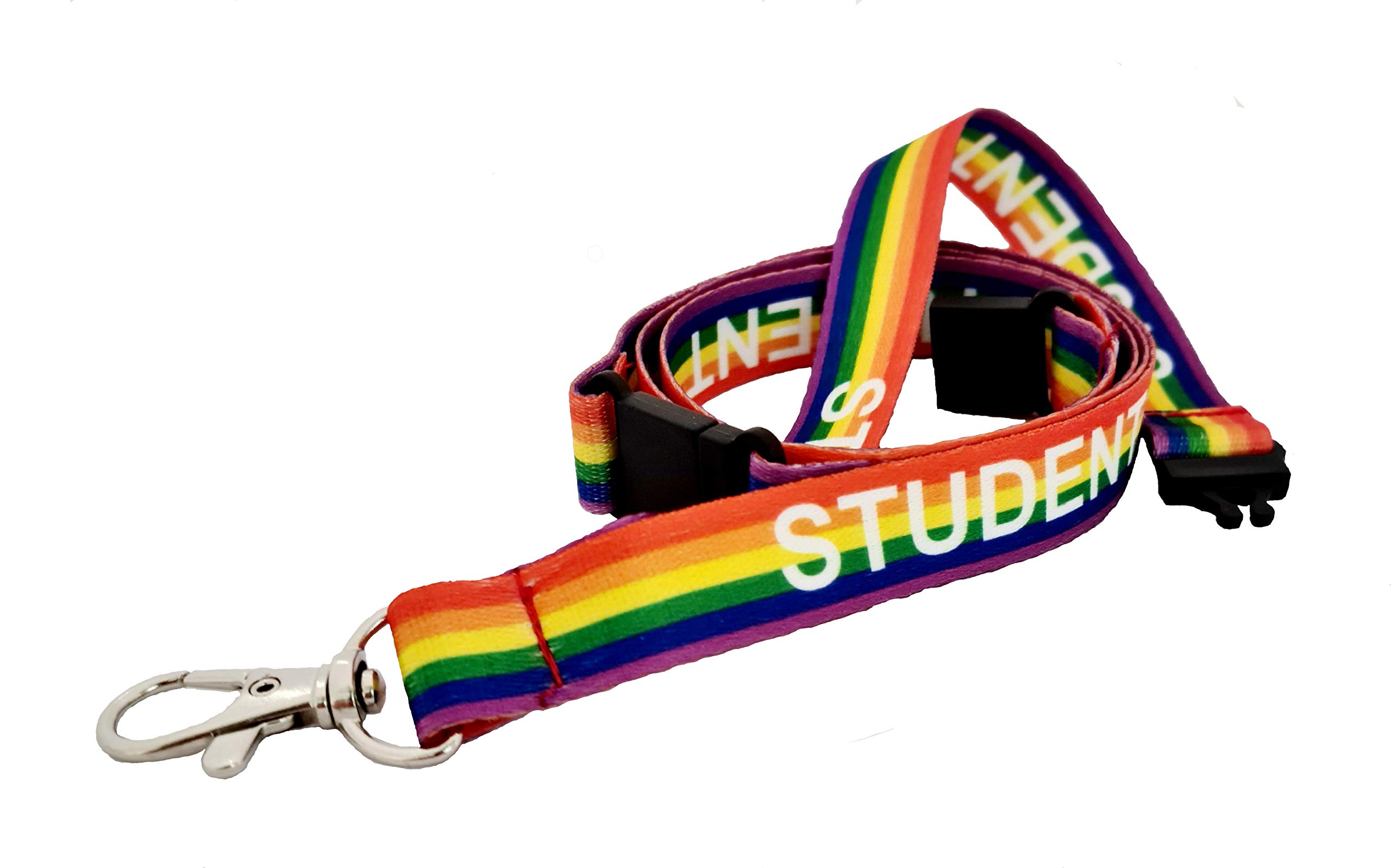 15mm Student LGBT Rainbow Lanyard Double Breakaway Perfect for Cardholders, Badges, Keys etc