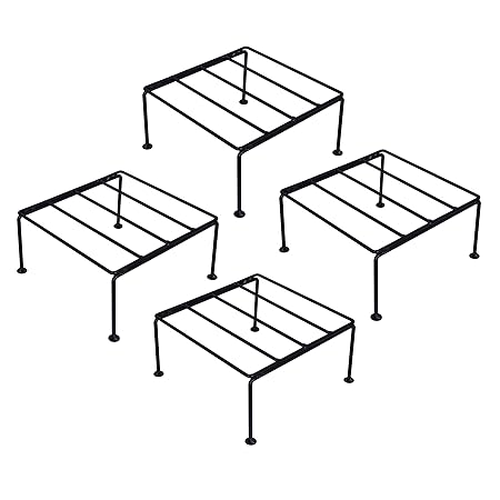 D&V ENGINEERING - Creative in innovation Metal Square Plant Stand Flower Pot Stand, Size: Width-21cm, Height-15cm (Pack of -2) Black