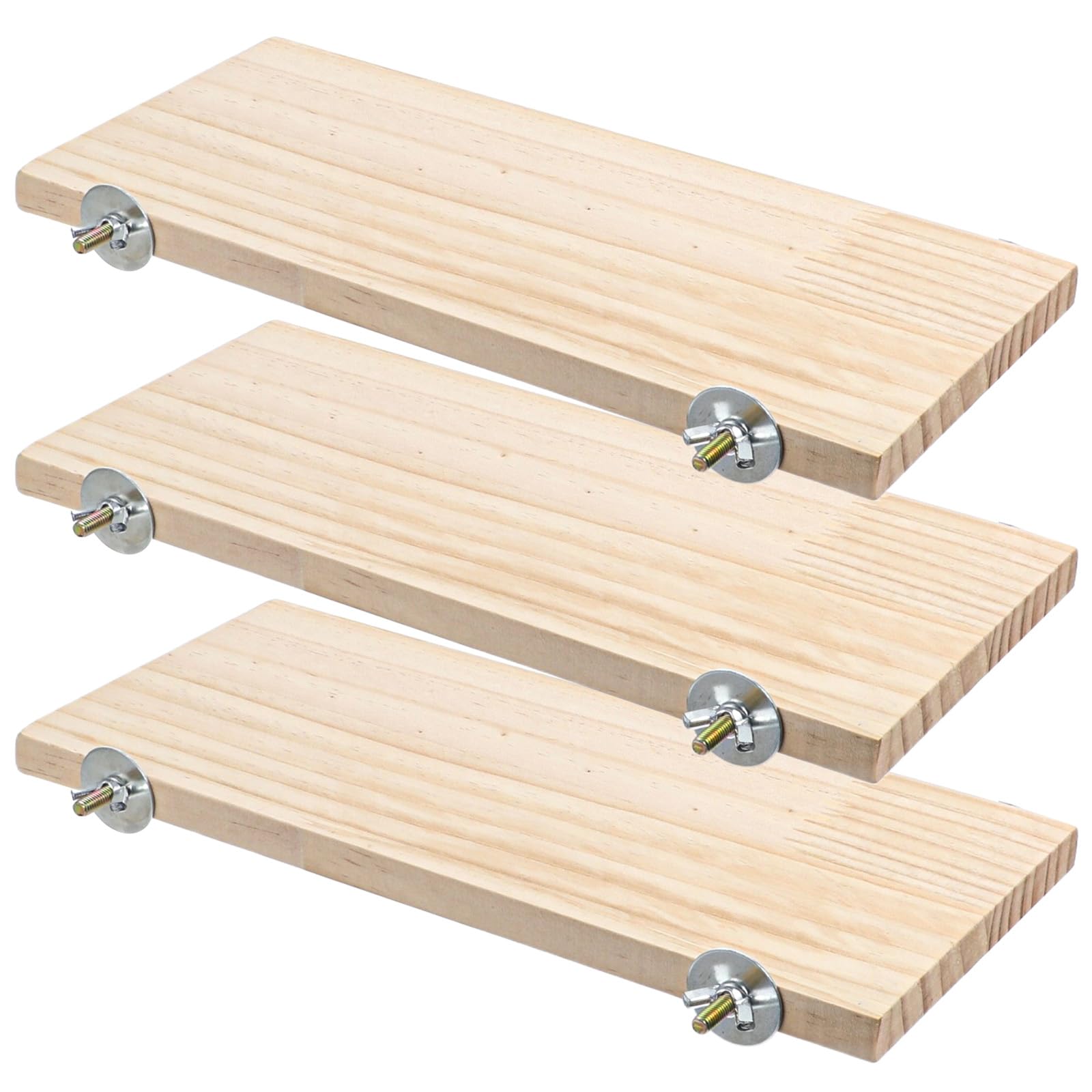 Photo 1 of 3 Pack Bird Perch Stand, Parrot Wood Platform, Natural Wooden Perch Toys Playground Cage for Conure, Chinchilla, Parakeet, Budgie, Cockatiel