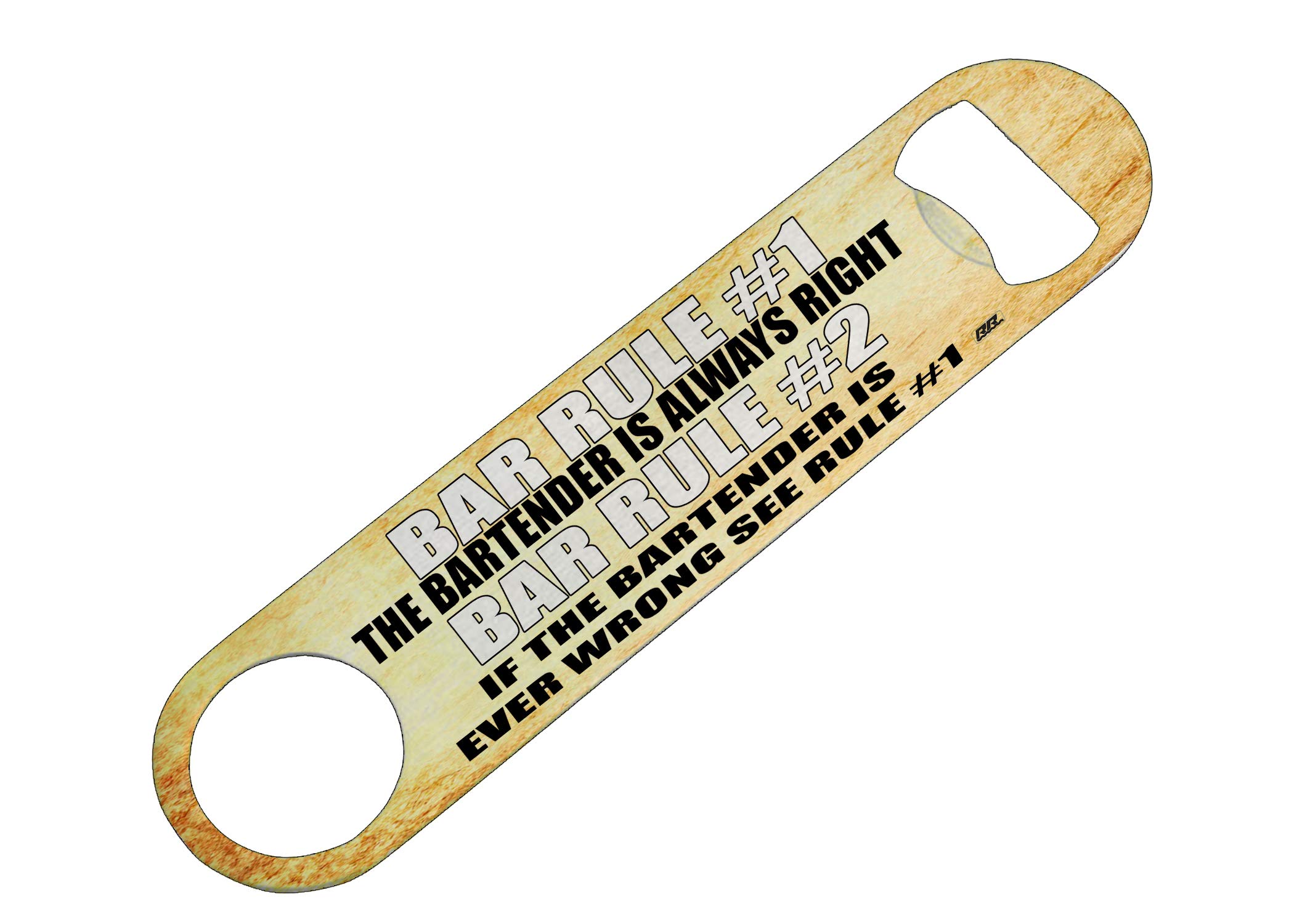 Funny Bartender Rules Bottle Opener Heavy Duty Gift For Men Friend Bar Beer Drinking Joke