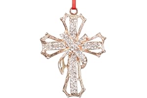 WaaHome Metal Cross Christian Christmas Ornaments - Religious Christmas Ornament Gifts for Women Girls Mom, 2025 Cross Keepsake Ornament Nativity Ornaments for Xmas Tree Decorations