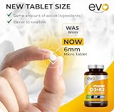 EVO NUTRITION Vitamin D3 4000iu & K2 MK7 100ug 400 Tablets UK Made view 5