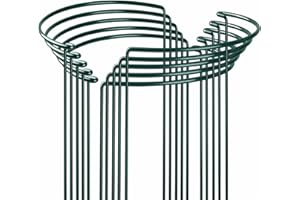 10-Pack Heavy-Duty Plant Support Stakes, Garden Sage 10" W x 16" H Half-Round Rust-Resistant Metal Garden Border & Climbing P
