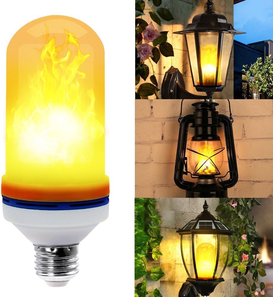 E27 Flickering Flame Led Light Bulbs,1300k 150 Lumens Nature Fire Effect - 3 Modes Antique Lantern Atmosphere For Christmas/Hotel/Bars/Home Festival Decoration