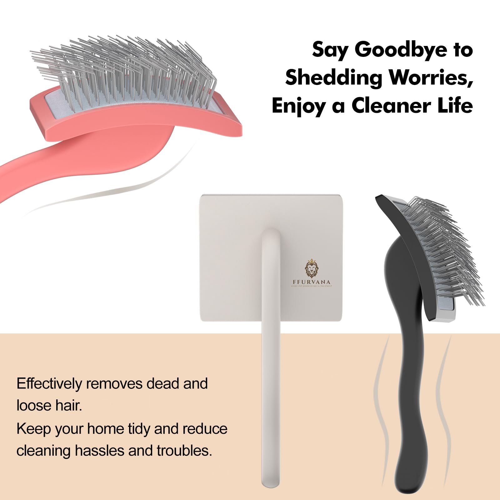 Doodle Slicker Dog Brush –Perfect For Goldendoodle & Poodle Hair Maintenance - Medium to Long Hair Breeds-Detangle, Brush, Black – Professional Pet Grooming Brush for Thick & Long-Haired Dogs