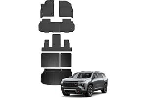 AUXKO All Weather Floor Mats Cargo Mat Backrest Mat Fit for 2024 2025 Chevrolet Chevy Traverse/GMC Acadia/2025 Buick Enclave 