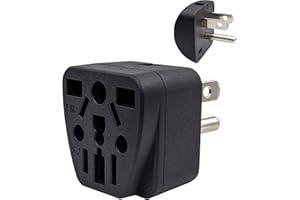 YXTH US Travel Plug Adapter EU/UK/AU/in/CN/JP/Asia/Italy/Brazil to USA (Type B), 3 Prong Grounded USA Wall Plug, International Mini Travel Adapter and Converter, Wall Outlet Power Charger Converter Black