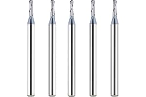 SpeTool 5Pc/Pack 1/16" Cutter Spiral End Mill 1/8" Shank for CNC Machine Milling Toos Router Bits