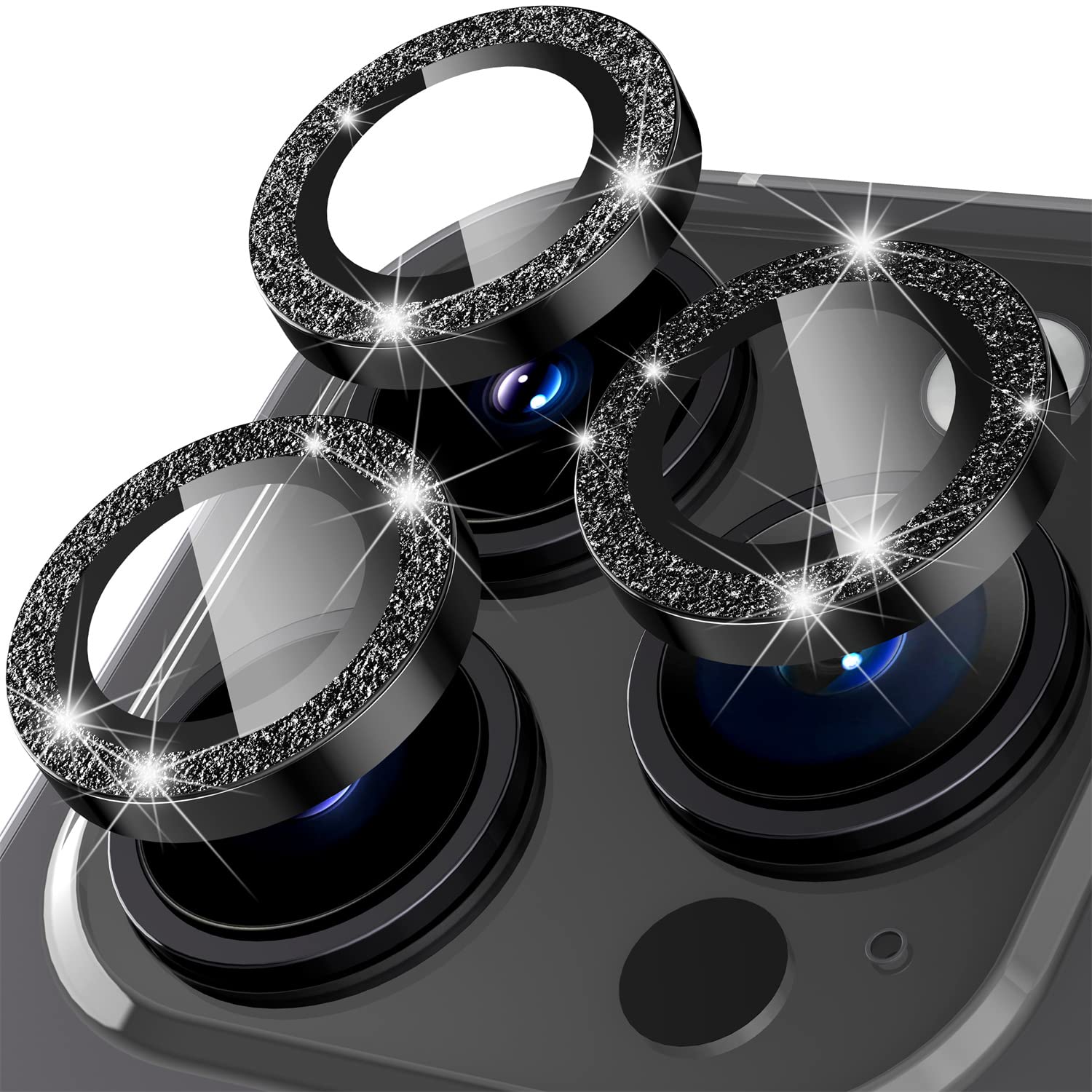 Suoman Diruite Camera Lens Protector for iPhone 14 Pro/14 Pro Max,HD Tempered Glass + Aluminum Ring Camera Protector — image 1