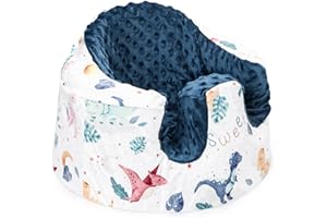 DILIMI Minky Seat Cover Compatible with Bumbo Seat, Removable Ultra Soft Comfortable Warm Seat Slipcover for Baby Girl and Boy, Star Dinosaur