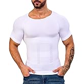 Gleefeat Mens Compression Shirt Body Shaper Slimming Undershirt Gynecomastia Abdomen Tummy Control Shapewear Tank Top Vest