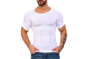 Gleefeat Mens Compression Shirt Body Shaper Slimming Undershirt Gynecomastia Abdomen Tummy Control Shapewear Tank Top Vest