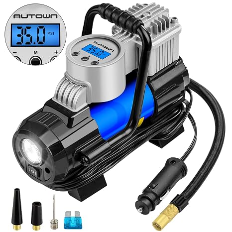 Tire Inflator Car Air Pump, Amazon Com Autown Air Compressor Pump 12v Dc Portable Digital Tire Inflator With Gauge 140w  Display Units Auto Shut Off For Overheat, Tire Inflator Car Air Pump