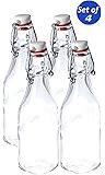 Bormioli Rocco Swing Top Glass Bottles, 8.5 Ounce - Set of 4