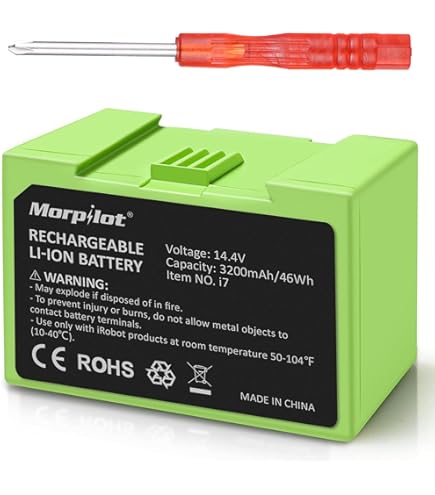 Amazon.com: Roomba i7 Vacuum Robot Battery, 14.4V 2600mAh Li-ion