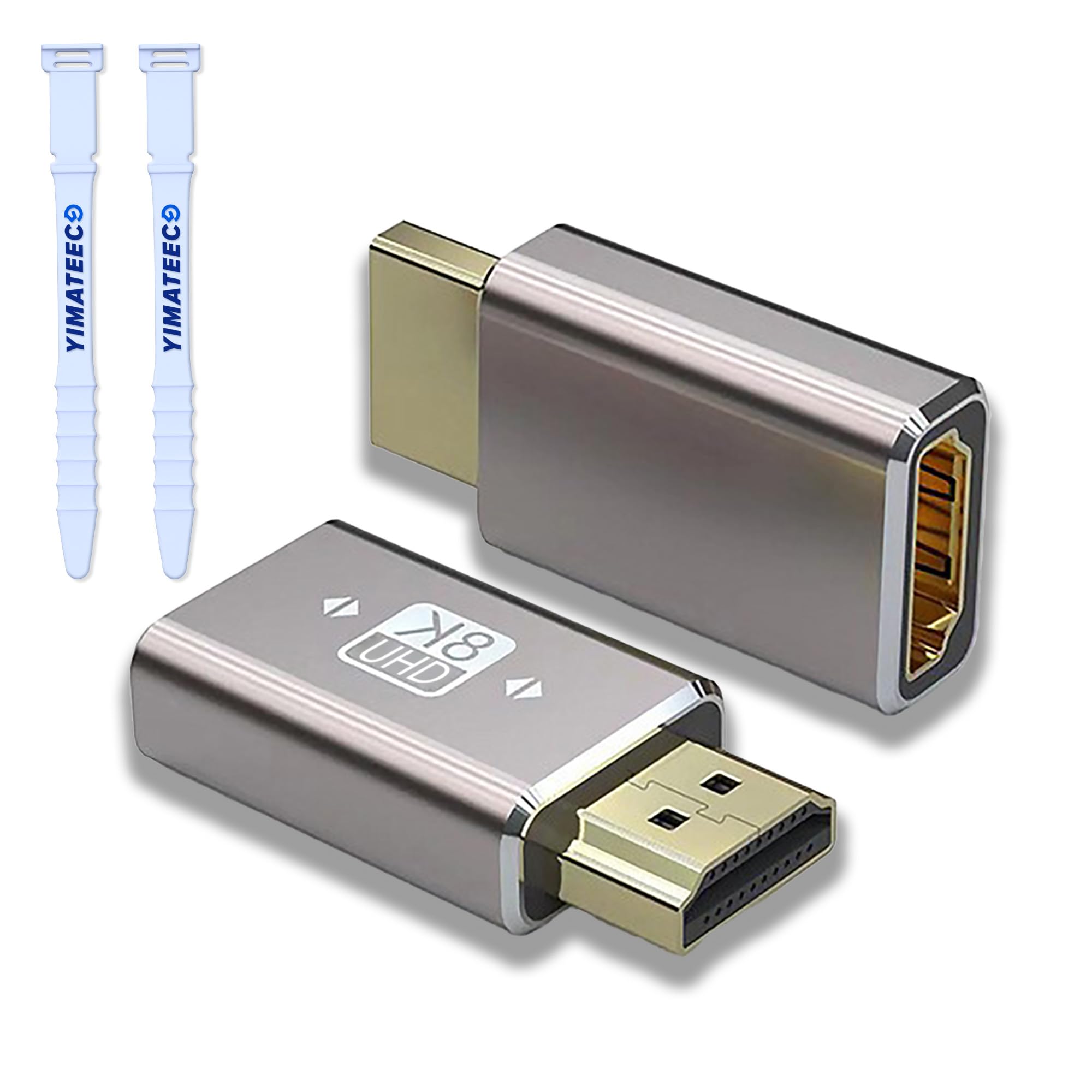 YIMATEECO HDMI to HDMI Extension Adapter, Male to Female Adapter Connector H-DMI Extender 2.1 Extension 48Gbps Support 8K@60Hz 4K@120Hz 1080P for HDTV, DVD Player Game Console (2 Pack)