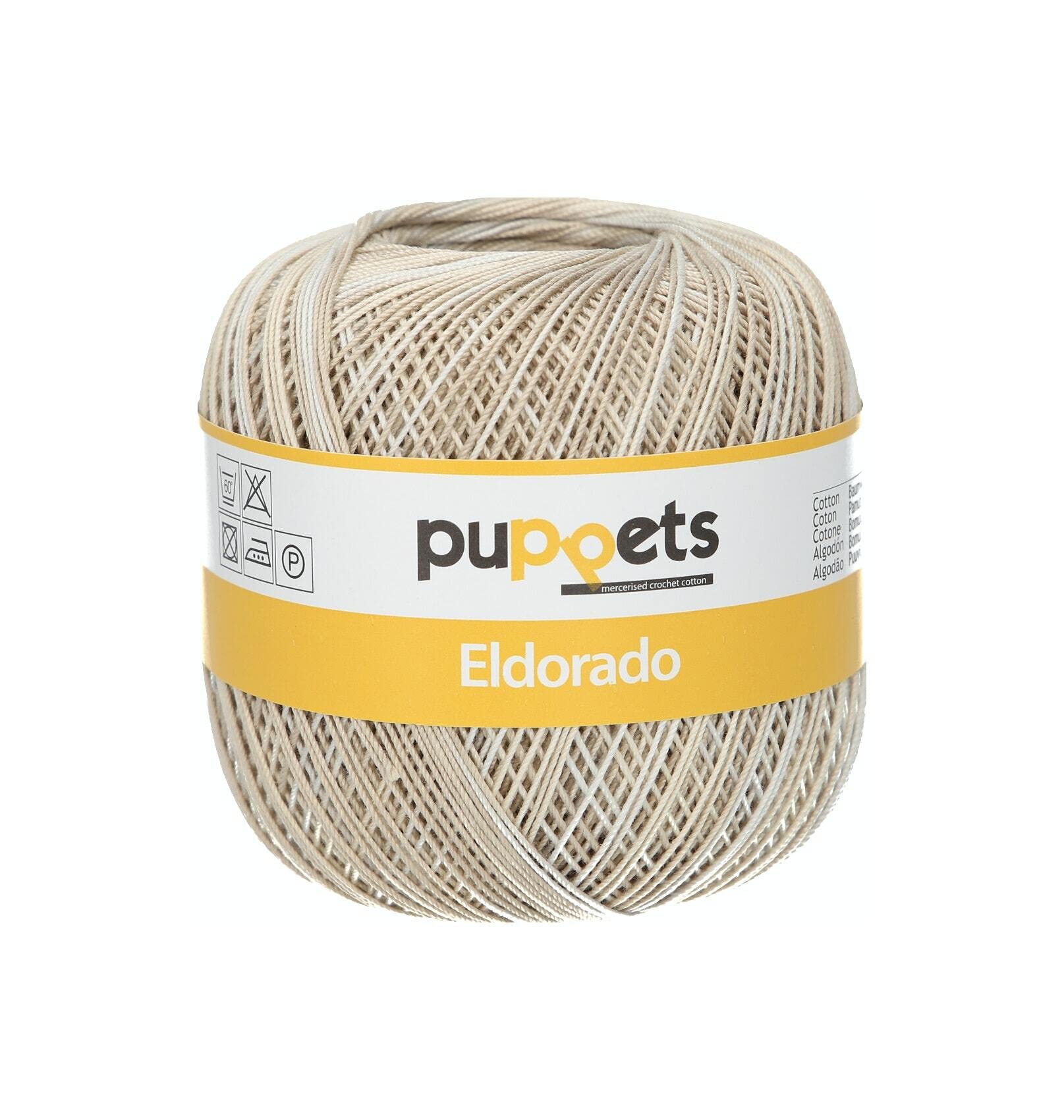Puppets Eldorado Crochet Yarn Thickness 10 100% Cotton, Cotton, 00122 Multicolor, Multicolor