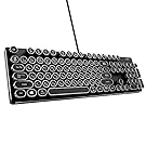 HKW-700 Typewriter-like Keyboard, Mechanical Keyboard, Blue Switches, 104 Keys, USB Wired, Japanese Keyboard