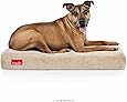 Brindle 4 inch Memory Foam Orthopedic Dog Bed - Removable Velour Cover with Waterproof Liner