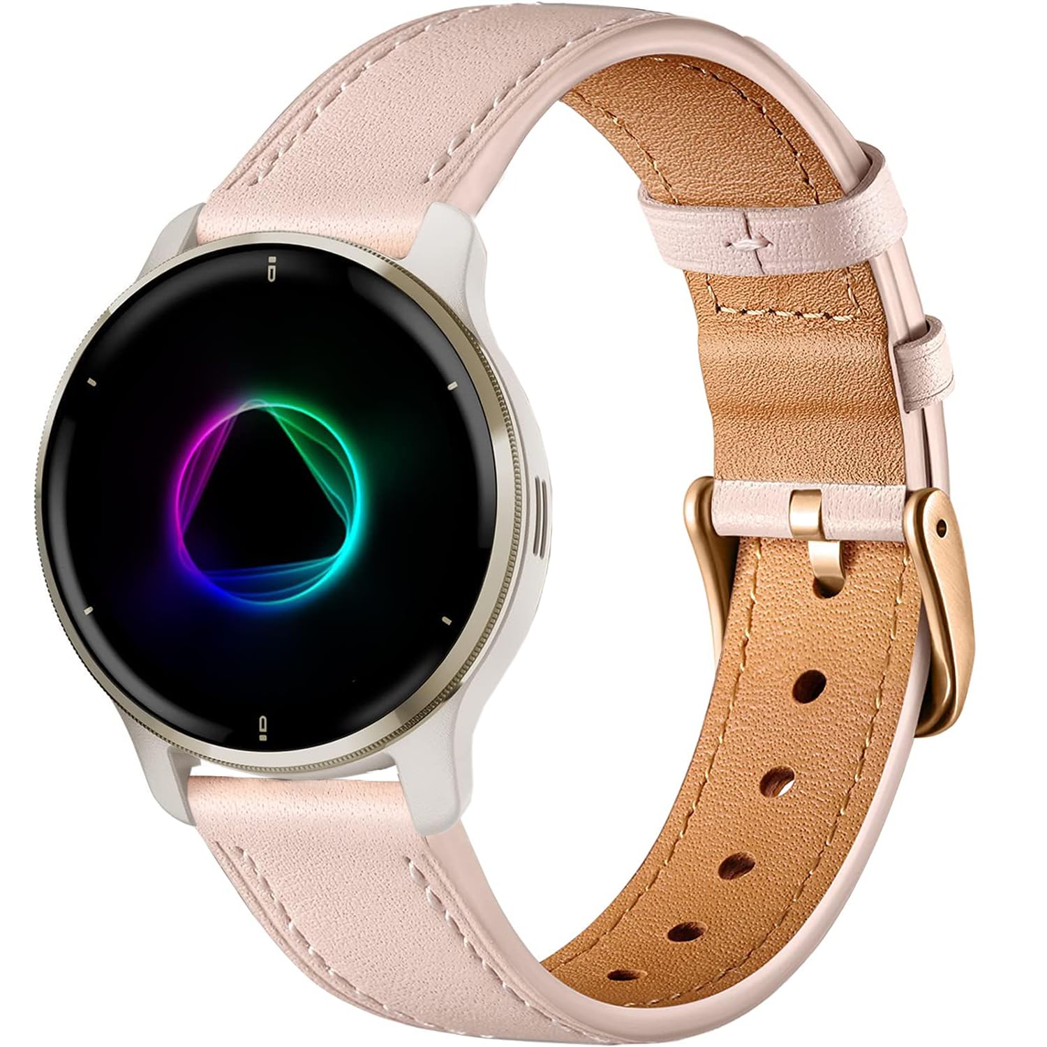 Issinlky 20mm Leather Business Band for Garmin Venu 2 Plus, Venu 2, Sq, Sq Music, Vivoactive 3, 5, Vivomove HR, Forerunner 55, 245, 645 and Other 20mm Watches