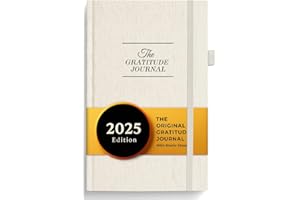 TUPARU The Gratitude Journal 2025: 5 Minute Gratitude Practice to Inspire Thankfulness, Mindfulness, Positivity, Happiness, Upgraded with Pen Holder, Inner Pocket & Elastic Closure Band (Beige)