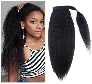 Amazon Com Kinky Ponytail Hair Extension Yaki Straight Ponytail