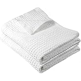 GILDEN TREE Waffle Hand Towels for Bathroom Quick Dry Towel Super Absorbent Thin 100% Cotton Lint Free, Hand Towels for Bathroom Set of 2, Classic Style (White)
