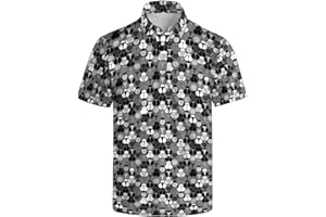 QAVHIGK Men‘s Funny Polo Shirts Flashes 80S Golf Shirts Quick-Dry Moisture Wicking Polo Shirts Funny Short Sleeve Golf Polo Shirts