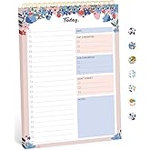 Taja To Do List Notepad - To Do List Notebook for Work with 52 Sheets, 9.8" x 6.5", Undated Daily Planner Perfect for Daily Tasks and Goal Setting, Notepad Suitable for Office, Home & School - Spring Blossom