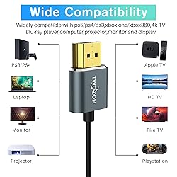 Twozoh Ultra-Thin Long HDMI to HDMI Cable