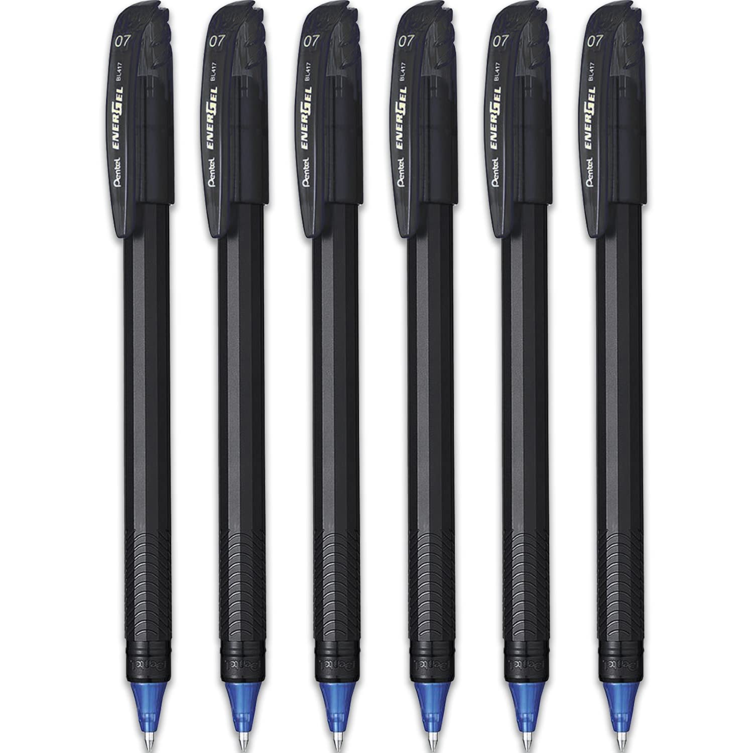 Pentel Energel Rollerball Pen - BL417R - ECO 96% Recycled - Blue Ink - Pack of 6
