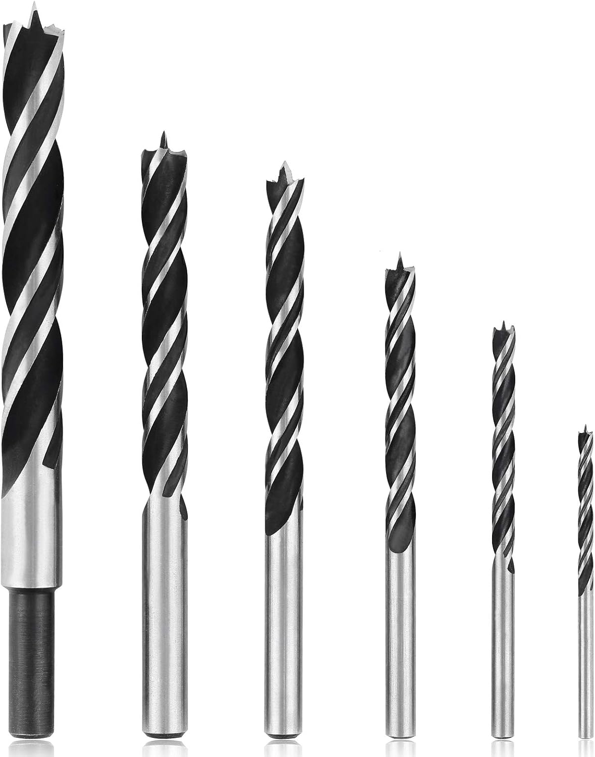 COMOWARE Brad Point Drill Bits Set 6 Pcs Wood Drill Bits