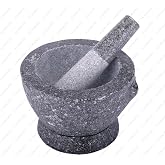 Stone (Granite) Mortar and Pestle, 8 In, 3+ Cup Capacity