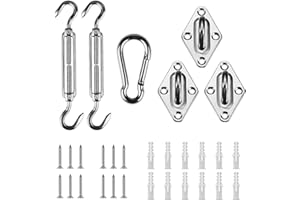 Artpuch Sun Shade Sail Hardware Kit 5 Inch for Triangle Sun Shade Sail Outdoor Installation 304 Stainless Steel