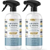 Therapy Granite &amp; Stone Cleaner and Polish - Marble &amp; Quartz (2 Pack) | Safe for granite, marble, quartz, quartzite &amp; sealed stone countertops. Two 16oz bottles. Streak-free, non-toxic formula.