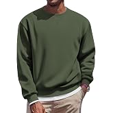 COOFANDY Men's Fleece Crewneck Sweatshirt Casual Long Sleeve Pullover Fall Winter Warm Sweatshirts Fashion Pullovers