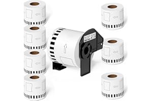 Suminey - Compatible Continuous Labels Replacement for Brother DK-2205 (2.4 in x 100 ft), Use with Brother QL Label Printers [8 Rolls+ 1 Refillable Cartridge]