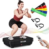 SEDOZIK Vibration Plate for Lymphatic Drainage with Bands Bluetooth, Black | 450 Lbs Capacity Full Body Vibrating Plate Exercise Machine Shake Plate Platform Weight Loss, Workout Equipment for Women Men